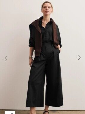 The Fold Cropped Wool Palazzo Pant